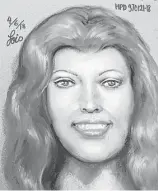  ?? Houston Police Department Homicide Division ?? Sketch artist Lois Gibson has released a sketch of the woman whose head was found March 24 at Lake Houston.