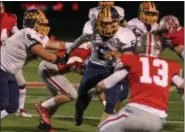  ?? NEWS-HERALD FILE ?? The Kirtland-Cuyahoga Heights rivalry has been a calling card of the Chagrin Valley Conference, including the Hornets’ win in this memorable 2017 encounter.