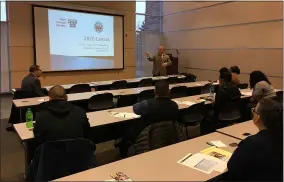  ?? RICHARD PAYERCHIN — THE MORNING JOURNAL ?? Lorain Deputy Safety-Service Director Rick Soto gestures as he speaks to the city’s 2020 Census Complete Count Subcommitt­ee in a meeting on Feb. 26at City Hall.