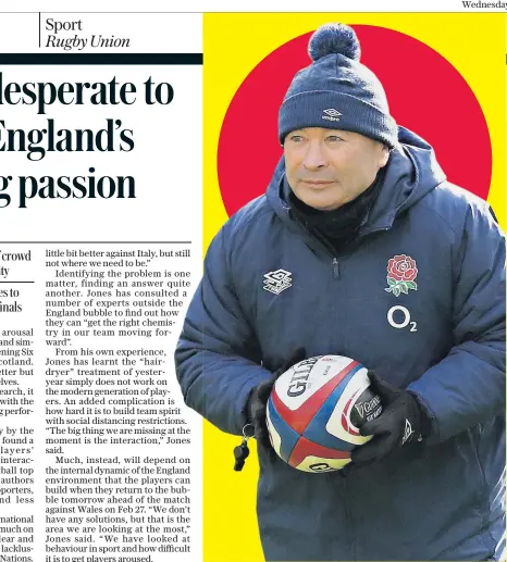  ??  ?? Winning formula: Eddie Jones has taken advice on how to find the right chemistry