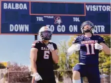  ?? Balboa Football ?? Balboa’s Ben Noroi (left) and Antonio Artola haven’t played a game in nearly two years. They’ll get to play again Sept. 4.