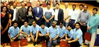  ?? Photos by Mohammad Mustafa Khan ?? SmartReadi­ng graduates with the officials of Galadari Group and others during a ceremony at Gems Wellington Academy — Al Khail on Friday. —