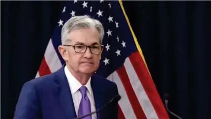  ??  ?? Jay Powell, the Fed chairman, steered the bulk of the FOMC towards the view that an interest-rate cut was needed, but two members dissented © AFP