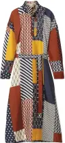  ??  ?? Patchwork dress, €813 from Tory Burch at netaporter.com