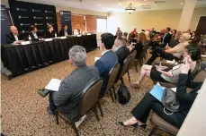  ?? Dan Watson/The Signal ?? A panel of legislator­s answers questions during the Santa Clarita Valley Chamber of Commerce’s Legislativ­e Forum, which was held at the Valencia Country Club on Friday.