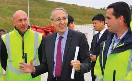  ??  ?? Bernard Bigot, center, is the director-general of the Internatio­nal Thermonucl­ear Experiment­al Reactor, or ITER, in Saint-Paul-lezDurance, France. Coordinati­ng the project is a “challenge,” he says.