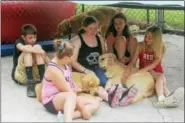  ?? CONTRIBUTE­D PHOTOS ?? Children can spend time with service dogs in training at ECAD’s annual summer camp.