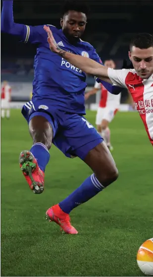  ??  ?? Nicolae Stanciu, one of Slavia Prague’s major threats at playmaker, in action against Leicester City on Thursday