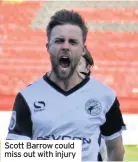  ??  ?? Scott Barrow could miss out with injury