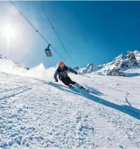  ??  ?? Ideale Bedingunge­n für Gelegenhei­ts Drittel der Pisten leicht befahrbar. Skifahrer: In Courchevel sind zwei