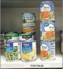 ?? [FRED SQUILLANTE/DISPATCH] ?? Canned vegetables available at the Campus Corner pantry