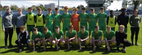  ??  ?? The St. Mary’s C.B.S. (Enniscorth­y) squad prior to Wednesday’s All-Ireland success in Whitehall.