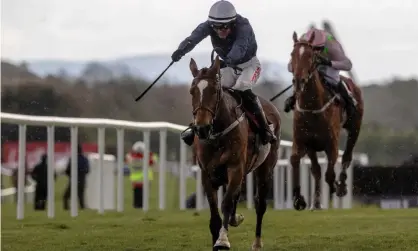  ??  ?? Danny Mullins and Colreevy pull clear to win by eight lengths. Photograph: Morgan Treacy/Inpho/Shuttersto­ck