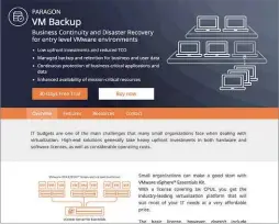  ??  ?? BELOW Paragon’s VM Backup is a perfect add-on for VMware’s Essentials kits