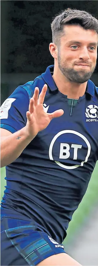  ?? Picture: PA. ?? Adam Hastings in action during the Captain’s Run in Dublin yesterday.