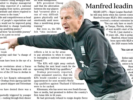  ?? JUNG YEON-JE/AGENCE FRANCE-PRESSE ?? JURGEN Klinsmann gets fired as South Korea head coach.
