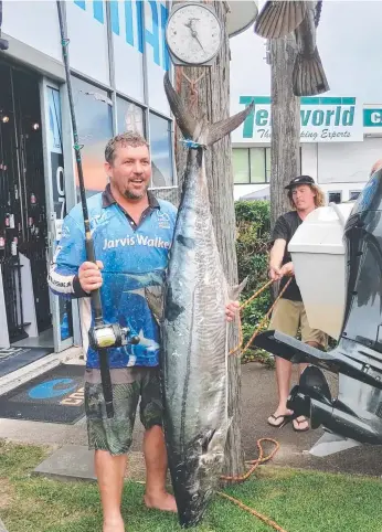  ?? ?? Giant spanish mackerel caught off the coast of Tweed by angler Nathan Warlosz. Picture: Supplied