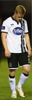  ??  ?? A dejected Daryl Horgan after Friday evening’s defeat by Galway United.