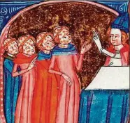  ??  ?? Plague victims depicted in a 14th century manuscript