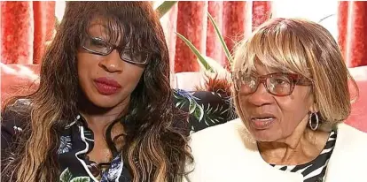  ??  ?? Angry and upset: Mrs Gayle, 77, with her eldest daughter Carol, 53, who was also on the flight