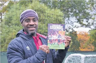  ??  ?? Cover story
Jose was honoured to be the first player to receive the new book