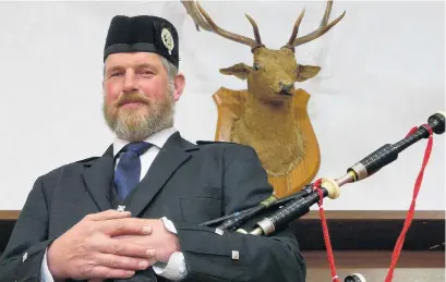  ?? PHOTO: RICHARD DAVISON ?? Highland heritage . . . Balclutha Pipe Band pipe major Malcolm Wilson is proud to lead the corps to next year’s national finals in Dunedin, in the band’s centenary year.