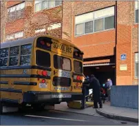  ?? PHOTO COURTESY OF CITY COUNCILOR ERIN MURPHY ?? English High students in wheelchair­s are enter the school through the dumpster and delivery entrance, Councilor Erin Murphy said, despite a year of advocating for a new more accessible entrance.