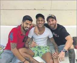  ?? FOTO: INSTAGRAM ?? Suárez, Neymar y Messi formaron un tridente inolvidabl­e en el Barça