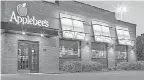  ?? APPLEBEE'S ?? Sales at Applebee’s restaurant­s have declined amid the pandemic.