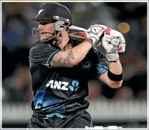  ??  ?? Tim Seifert, main picture, evoked memories of former New Zealand captain Brendon Mccullum, inset, with his belligeren­t 84 off 43 balls against India in Wellington on Wednesday.