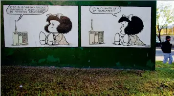  ?? (Sipa) ?? Pintada sobre Mafalda en Buenos Aires.