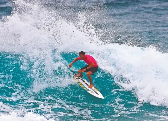  ?? Picture: SUPPLIED ?? Bede Durbidge helps steer his club, the Point Lookout Boardrider­s, to victory at the 35th Kirra Teams event.