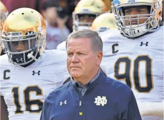  ?? MATT CASHORE, USA TODAY SPORTS ?? Brian Kelly is 59- 31 in seven seasons at Notre Dame, including last year’s disappoint­ing 4- 8.