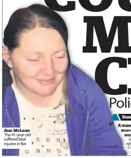  ??  ?? Ann McLean The 41- year- old suffered fatal injuries in flat