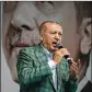  ?? CHRIS MCGRATH / GETTY IMAGES ?? Turkey’s President Recep Tayyip Erdogan speaks to supporters at an election rally Saturday in Istanbul.