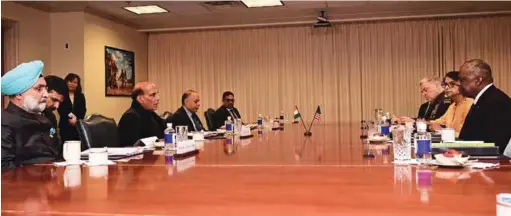  ?? ?? INDIAN DEFENCE MINISTER RAJNATH SINGH AND US SECRETARY OF DEFENCE LLOYD AUSTIN DISCUSSED A RANGE OF MATTERS TO ENHANCE BILATERAL DEFENCE COOPERATIO­N
