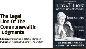  ?? Editors: Angela Yap & Ritchie Ramesh Publisher: Akasaa Publishers, nonfiction ??