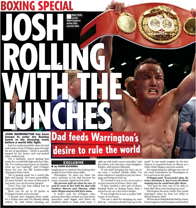  ??  ?? BELTER: Josh Warrington wins the world title