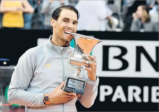  ?? ETTORE FERRARI / EFE ?? Nadal sufrió para conquistar un nuevo triunfo en el torneo de Roma, ante un rival que plantó cara