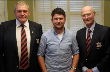  ??  ?? Lawlor and Andrew Keenan. (Caolan Rafferty is missing from photo) Benjamin Doggett, runner-up in the 2018 Club Championsh­ip at County Louth Golf Club, with Captain Pat McCabe and President Neil Matthews.