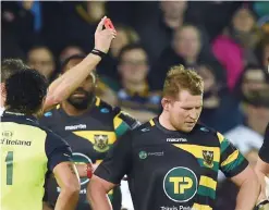  ??  ?? PARIS: England captain Dylan Hartley was sent off just six minutes after coming on as a substitute.