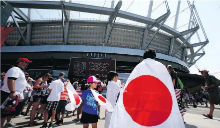  ?? — GETTY IMAGES FILES ?? Vancouver Whitecaps president Bob Lenarduzzi says by dropping Vancouver from the 2026 World Cup bid, B.C. loses out on showcasing itself as it did during the 2015 Women’s World Cup, above.