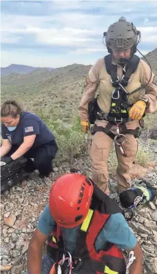  ?? U.S. CUSTOMS AND BORDER PROTECTION ?? Border Patrol agents in Arizona see an increase in the number of rescues of undocument­ed migrants lost in the desert as they try to cross the border illegally.