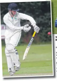  ??  ?? St Lawrence & Highland Court’s James Widerstrom celebrates claiming the wicket of Sibton Park’s Henry Roberts and, left, Jamie Dowkes bats for Chestfield against Upchurch