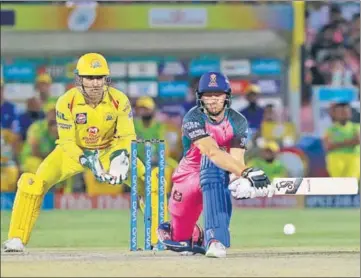  ??  ?? Jos Buttler scored his fourth successive halfcentur­y in this IPL edition.