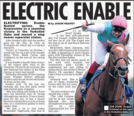  ??  ?? JOB DONE: Enable finished on her own in the Yorkshire Oaks