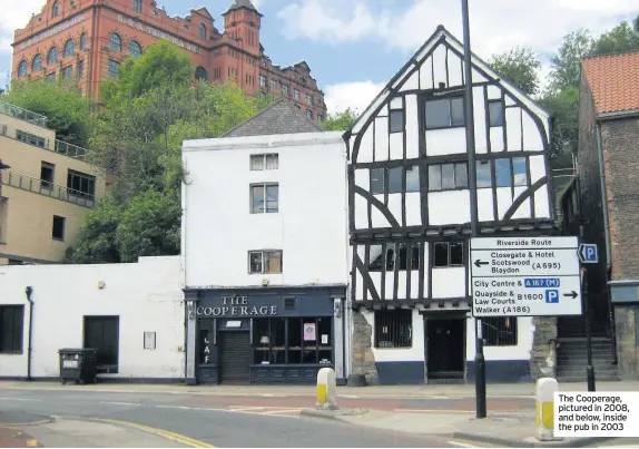  ??  ?? The Cooperage, pictured in 2008, and below, inside the pub in 2003