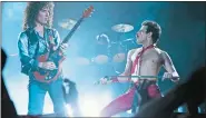  ?? ALEX BAILEY/TWENTIETH CENTURY FOX VIA AP ?? Gwilym Lee, left, and Rami Malek star in “Bohemian Rhapsody.”