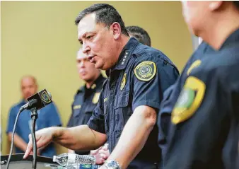  ?? Elizabeth Conley / Staff photograph­er ?? Police Chief Art Acevedo has ordered an “extensive audit” of the 175-member narcotics division after a botched drug raid Jan. 28 left two civilians dead and five officers injured.