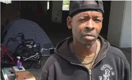  ?? | MARK BROWN/ SUN- TIMES ?? Louis Jones, who lives in a tent beneath Lake Shore Drive at Wilson Avenue, is among 45 homeless people who will be displaced by constructi­on projects to rehab viaducts over Wilson and Lawrence.